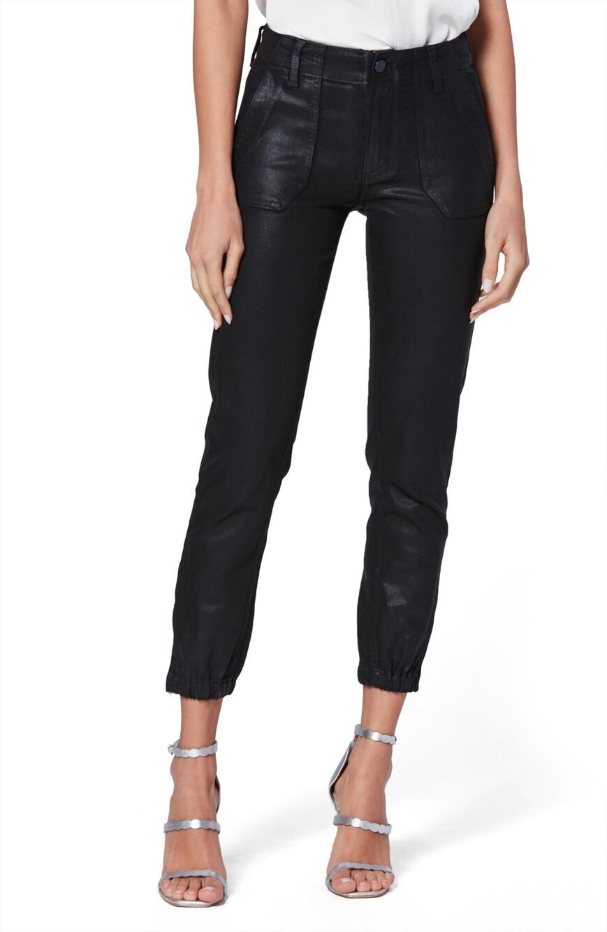 Paige Coated Black Fog Mayslie Jogger Pants Size 23